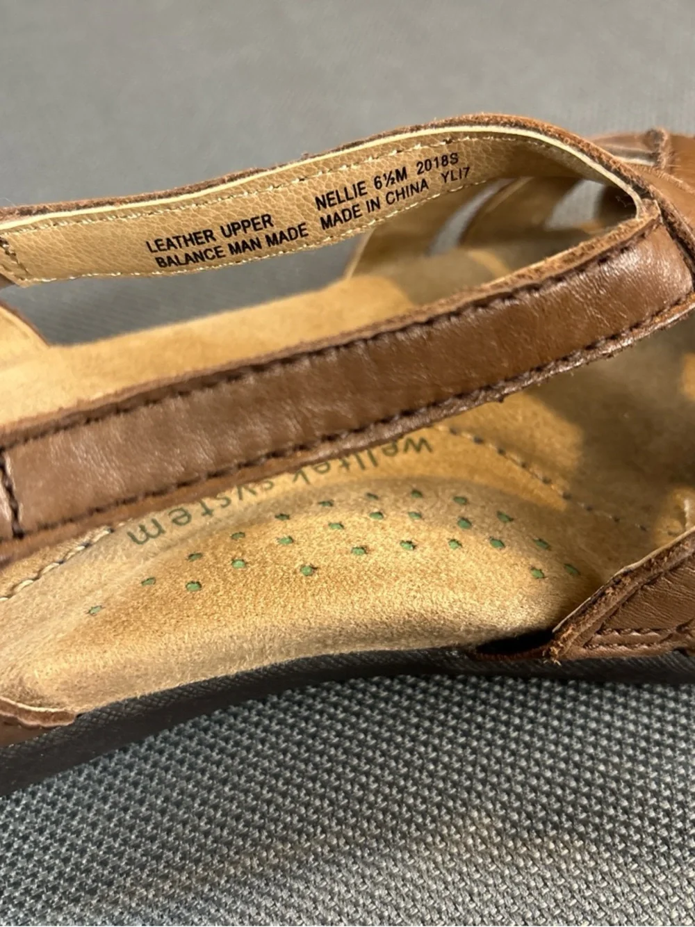 Earth Origins leather, fisherman style ankle strap sandals, size 6 1/2M - Picture 5 of 6